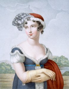 Beautiful Lady Dressed in Polonaise Style, Engraved by L. Dibart