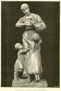 Fine Arts, The Bread, Group by Albert Lefeuvre by French School