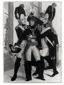 Bonaparte Protected by Two Grenadiers during the Session in St. Cloud, 19 Brumaire an 8 (10th November 1799) by French School