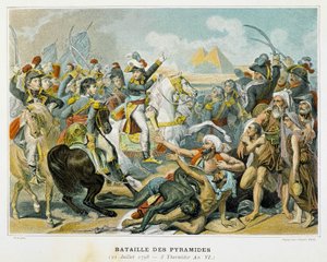 Bonaparte and his troops during the Battle of the Pyramids on 21 July 1798