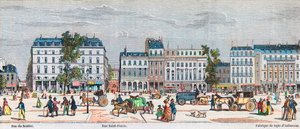 Boulevard Poissonniere south side - Rue du Sentier - Rue Saint Fiacre - Engraving in “Tableau-de-Paris” by Edmond Texier 1852