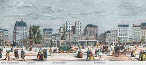 Boulevard du Temple south side - Rue Charlot - Cafe Turk - Passage Vendome - Rue du Temple - Engraving in “Tableau-de-Paris” by Edmond Texier 1852 by French School