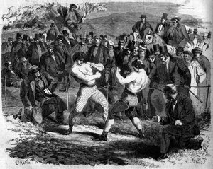 Boxing Fight Between English Thomas Sayers and American John Carmel Heenan in Aldershot, England, April 17