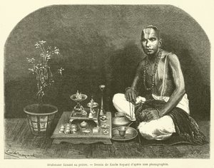 Brahmin Praying (engraving)