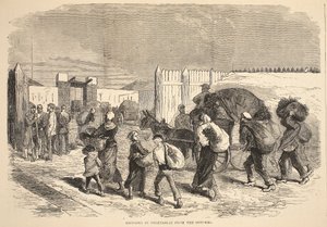 Bringing in vegetables from the suburbs, illustration from Cassells History of the War between France and Germany, 1870-1871 by French School