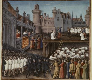 Crusades: Richard I watching the beheading of the Muslim garrison of Acre
