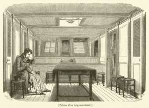 Cabin of a Merchant Brig by French School