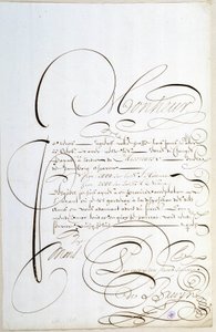 Calligraphy: Letter of Accounts Calligraphed Around 1678 by Francois de Bruyn by French School