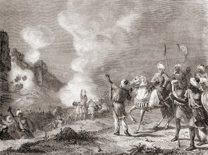 Cannon Being Used as Siege Machines by Sultan Abu Yaqub Yusuf at the Siege of Sijilmasa, Morocco in 1274, from 
