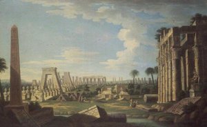 Capriccio with Egyptian Ruins by French School