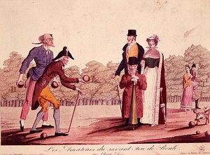 Caricature of the game of bowls (Le Jeu de Boules), early nineteenth century