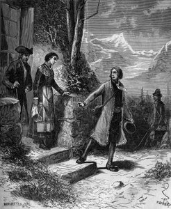 Carl Von Linne naturalist and Swedish writer (1707 - 1778) left his fiancée for a trip to England and Holland by French School