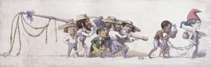 Cartoon depicting France as the slave trader of its colonies, c.1845-48 by French School