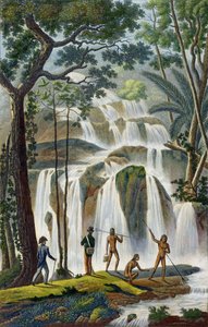 Cascade of Port Praslin, New Ireland, from Voyage autour du Monde, execute par Ordre du Roi sur La Corvette de Sa Majeste, La Coquille pendant les annees 1822, 1823, 1824 et 1825, by Louis Isidore Dup