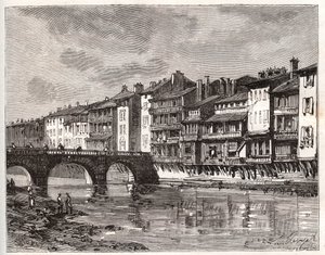 Castres - Languedoc-Roussillon-Midi-Pyrenees - engraving in 