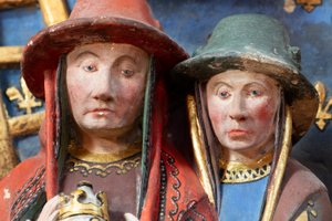 Cathedral (Cathédrale Notre-Dame). Interior. Epitaph of Jean de Libourc. 1470. (detail) by French School