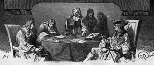 Censorship: Under the Old Regime, the service is called "Black Cabinet" to examine private correspondence for security reasons. Engraving of the 19th century by French School