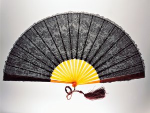 Chantilly Lace Hand Fan by French School