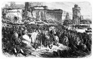 Charles the Fat at the Siege of Paris by the Normans in 886 by French School