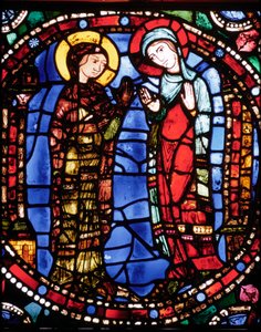 Chartres Cathedral, Stained Glass Window Depicting Annunciation of the Blue Virgin by French School