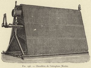 Boiler of the Maxim Aeroplane (engraving) by French School