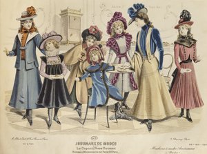 Children costumes, illustration from Journaux de Mode, October 1898