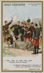 Chocolat Guerin-Boutron trade card, Historic Words series by French School