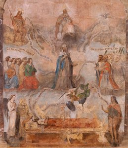 Church of Saint John the Baptist. Interior. Chapel of Saint Fursy. Mural Paintings. The Glorification of Mary. Early 17th Century
