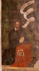 Church of Saint John the Baptist. Interior. Chapel of Saint Fursy. Mural Paintings. The Glorification of Mary. Early 17th Century