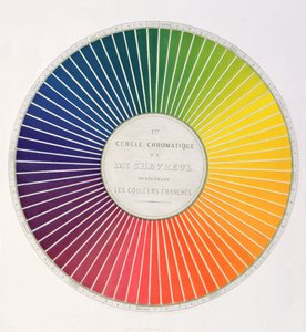Circle demonstrating colour differences and contrasts, from a book, Expose dun Moyen de definir et de nommer les couleurs, by Eugene Chevreul, published in Paris by Firmin Didot in 1861 by French School