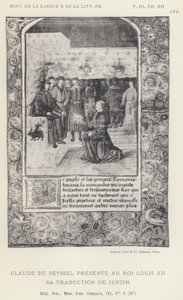 Claude De Seyssel Presents His Translation of Justin to King Louis XII by French School