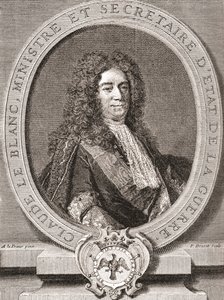 Claude Le Blanc, 1669-1728. French Royal Official of the Ancien Regime and Twice Secretary of State for War. From Les Heures Libres Published 1908