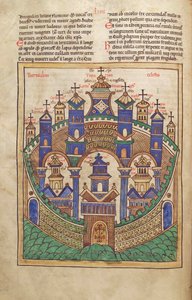 Plan of Celestial Jerusalem, from Liber Floridus by Lambert de Saint-Omer c.1120 by French School