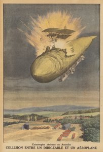 Collision between an Airship and an Aeroplane in Austria by French School