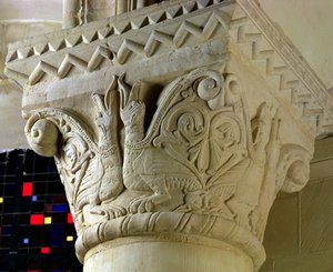 Column Capital Bearing Symmetrically Arranged Grotesques from the Hemicycle Choir by French School