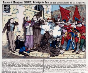 Commune of Paris: Massacre of Monsignor Darboy (1813-1871), Archbishop of Paris, and the prisoners of the Roquette on May 24 by French School