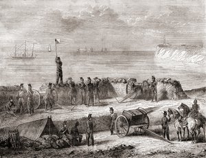Communication Using Flag Semaphore Telegraphy, from Les Merveilles de la Science, c.1870