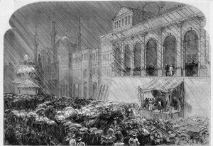 Constantinople, 23 December 1876: proclamation of the Ottoman Constitution in the courtyard of the Sublime Porte. Engraving in Le Monde Illustré n°1031 of January 13