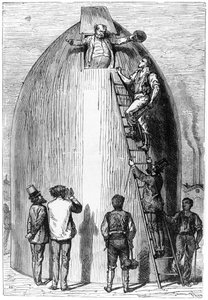Construction of a Rocket, illustration from From the Earth to the Moon by Jules Verne, Paris, Hetzel, published in 1865 by French School