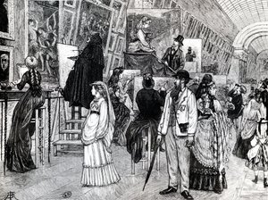 Copyists in the Grande Galerie of the Louvre by French School