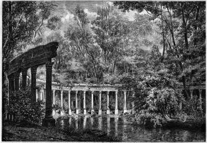 Corinthian colonnade around the oval basin in the Parc de Monceau, Paris