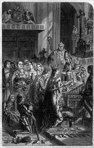 Coronation of Emperor Otton I (912-973) by Pope John XII in 962 Engraving in 