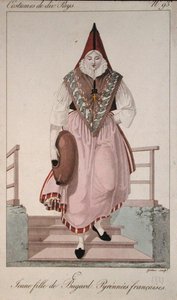 Costume of a young girl from Bugard in the French Pyrenees