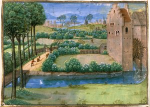 Flemish landscape with a watermill in the foreground and a windmill in the background, from the 