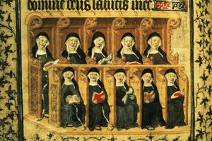 Nuns in a Choir Stall, from the Psalter of Henry VI, Paris by French School