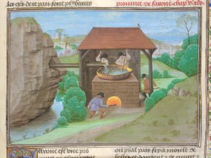 Salt Shed with pan and furnace, illustration from 