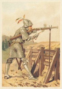Coulevrinier in the 15th century (Man of war, on foot or on horseback, weapon of a snake in hand) by French School