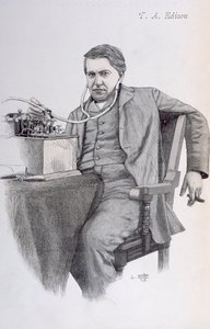 Cover illustration of La Revue Illustree depicting Thomas Alva Edison, 1889