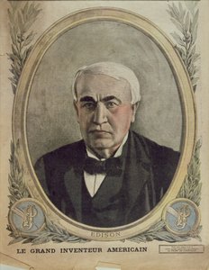 Cover illustration of Le Petit Journal depicting Thomas Alva Edison, 1917 by French School