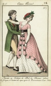 Dancers at a Ball Doing a Turn in a Waltz